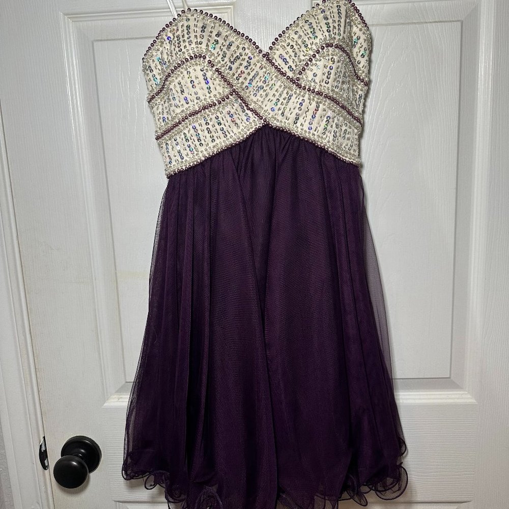 Strapless Mini Beaded Formal Dress